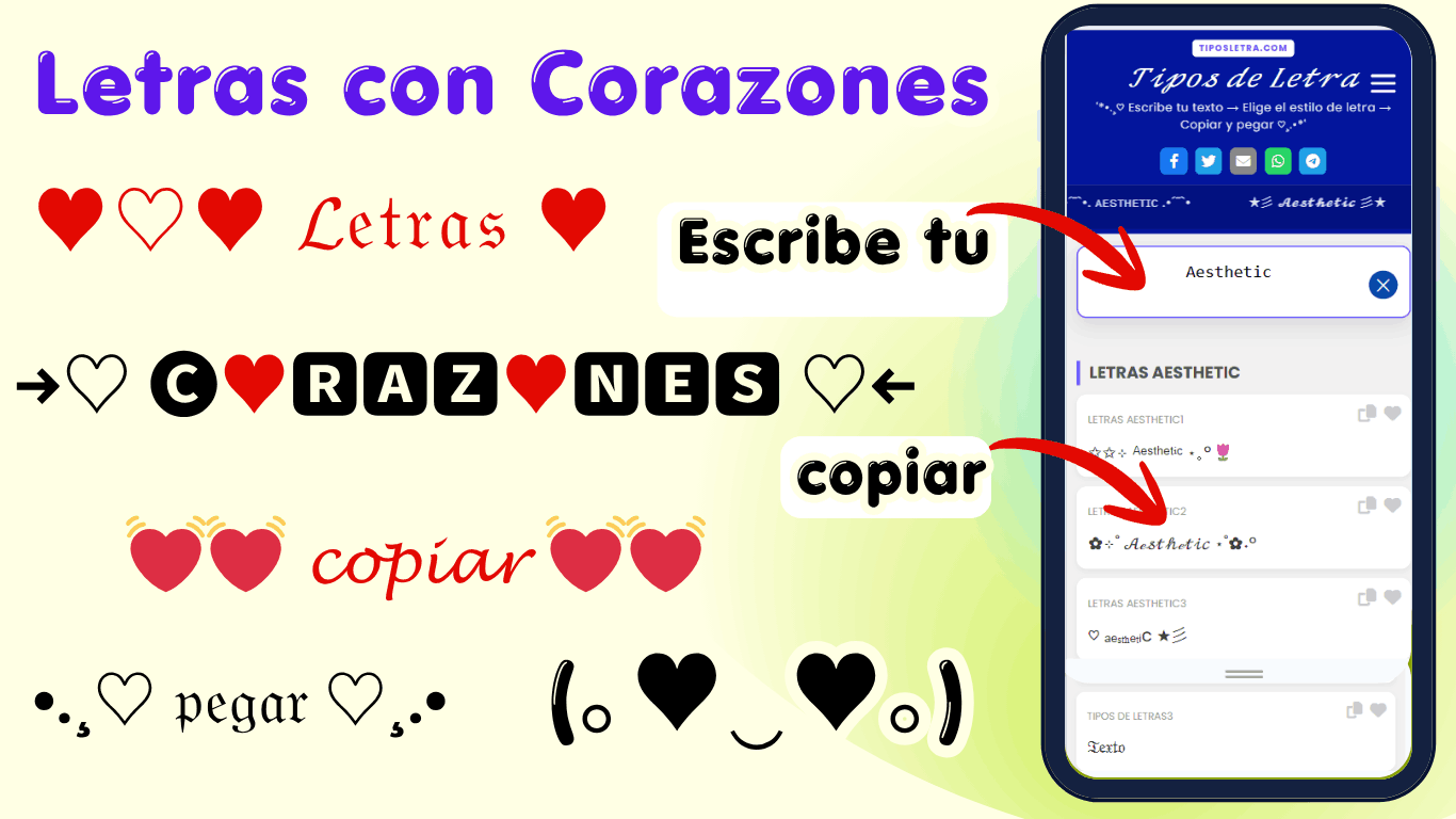 Letras con corazones