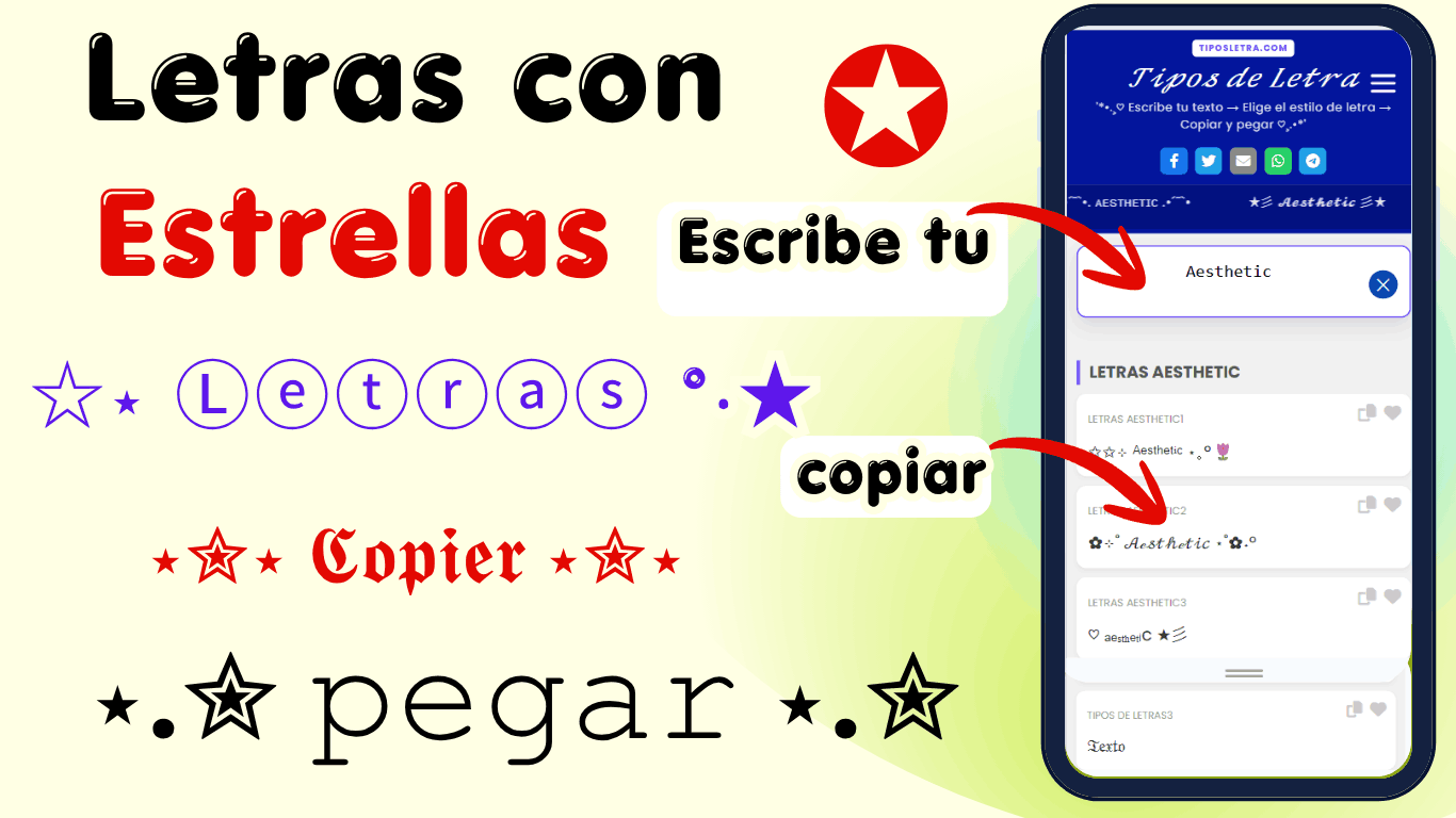 Letras con estrellas estilizadas