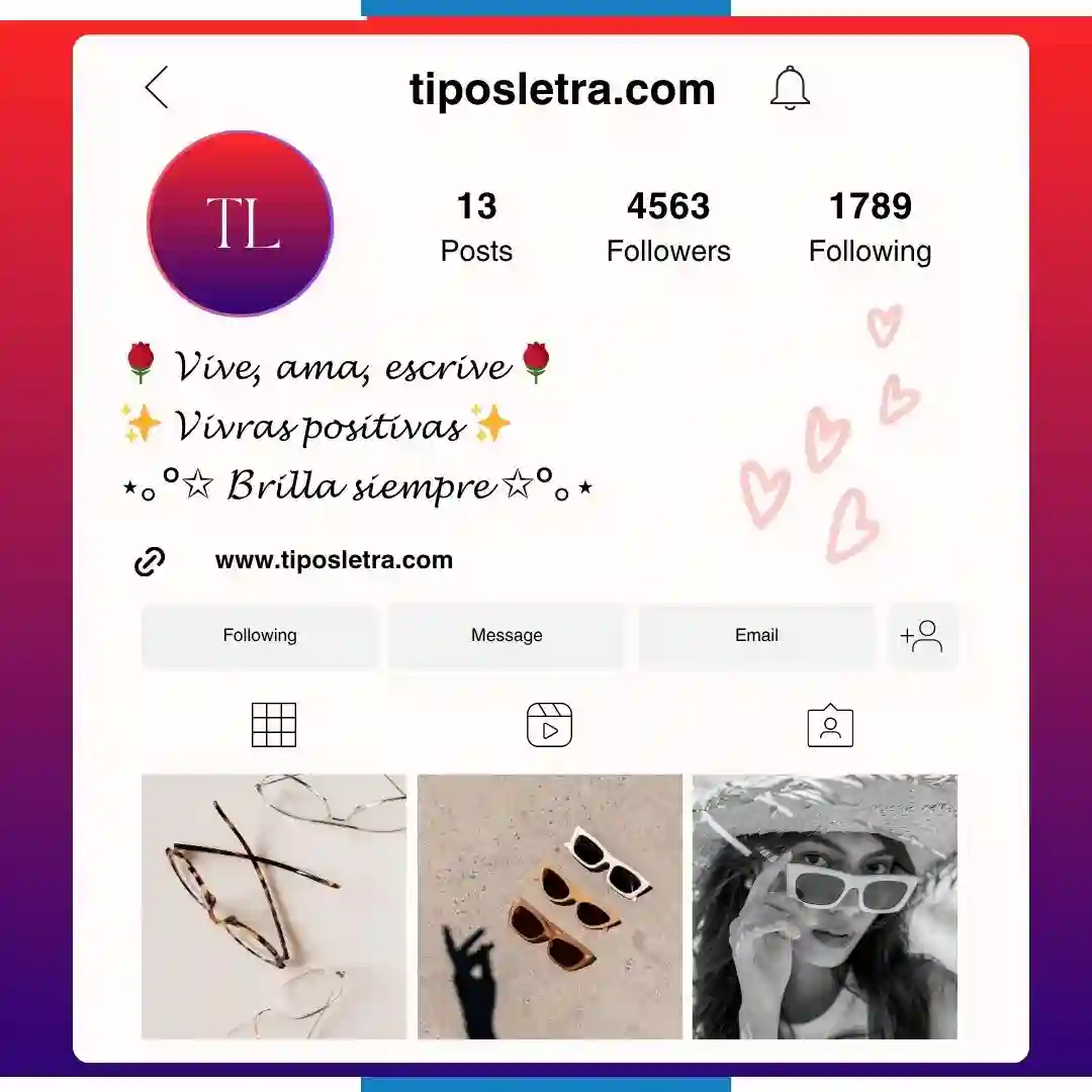 Letras cursivas para Instagram