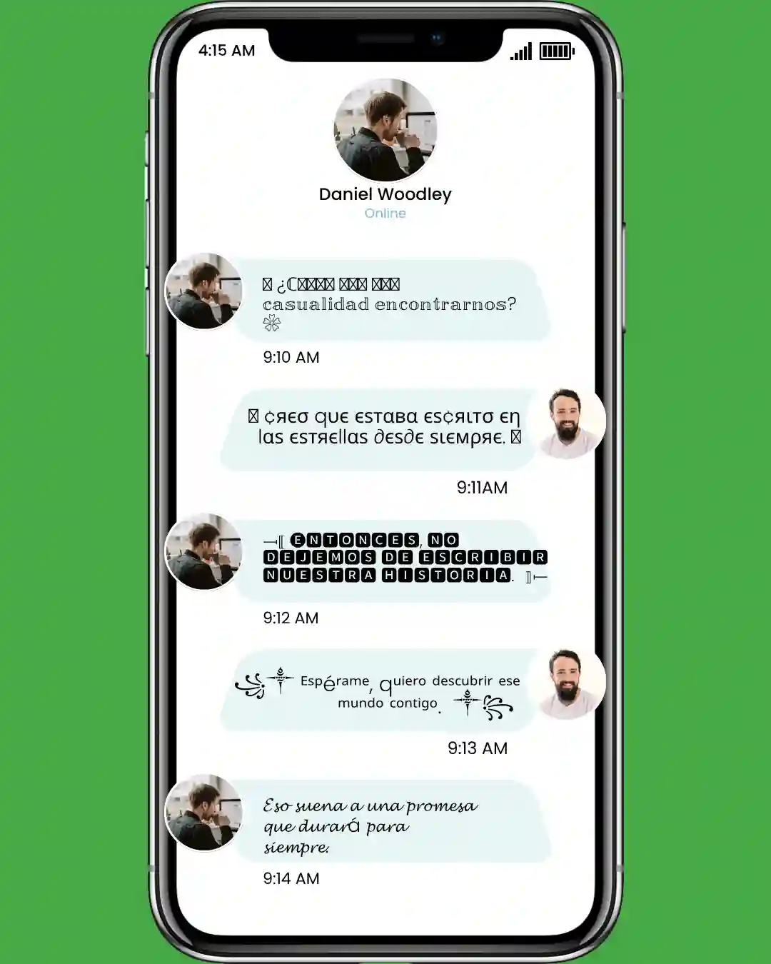 Letras cursivas para WhatsApp