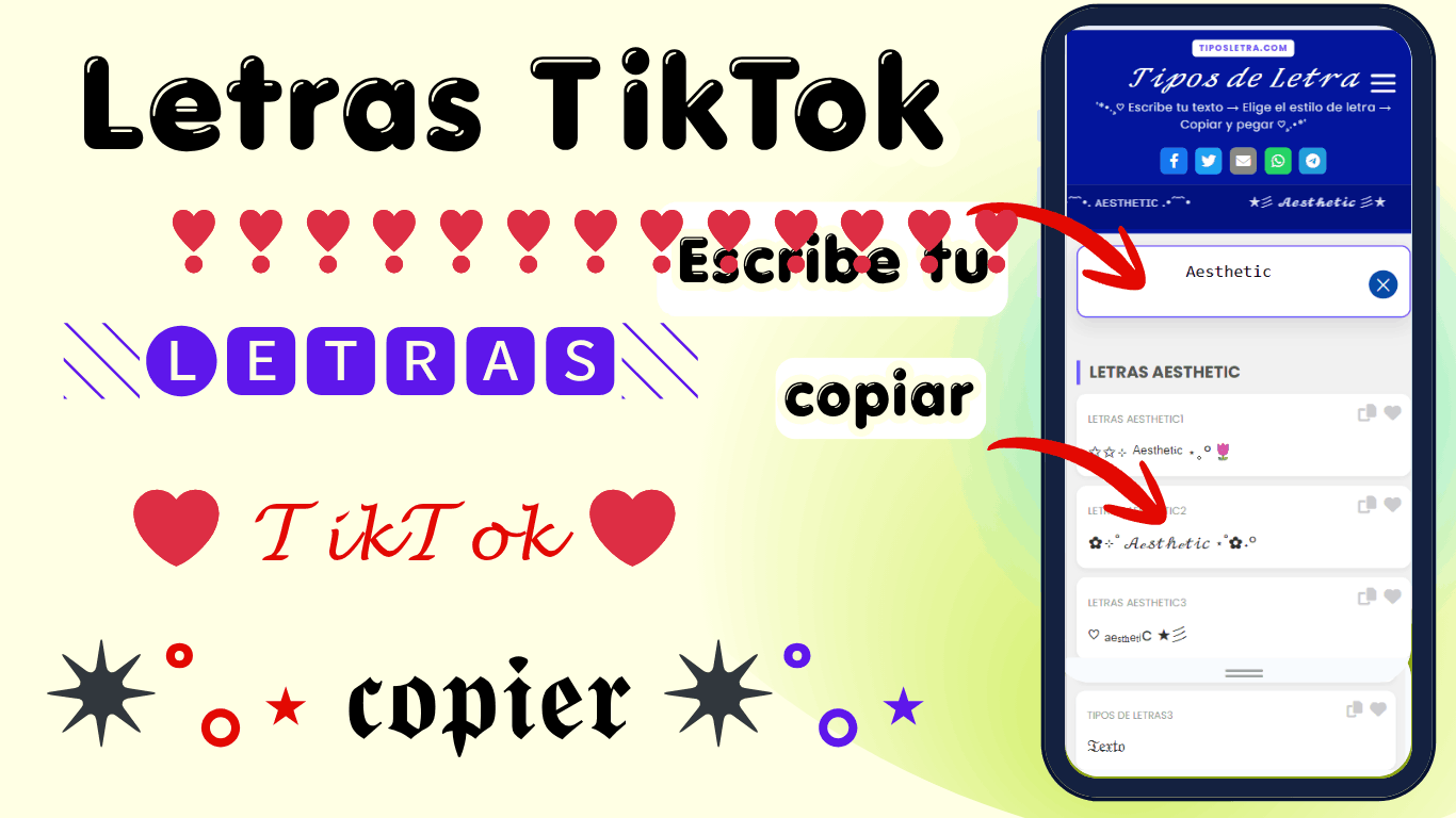Letras para TikTok